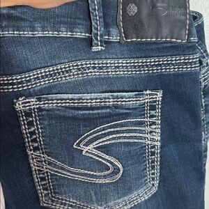 Silver crop jeans size 33